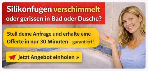 Frisch erneuerte, saubere Silikonfuge am Wannenrand